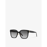 Saint Laurent cat-eye acetate sunglasses with gold hardware, imported from the UK