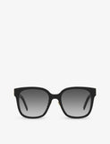 Saint Laurent cat-eye acetate sunglasses with gold hardware, imported from the UK