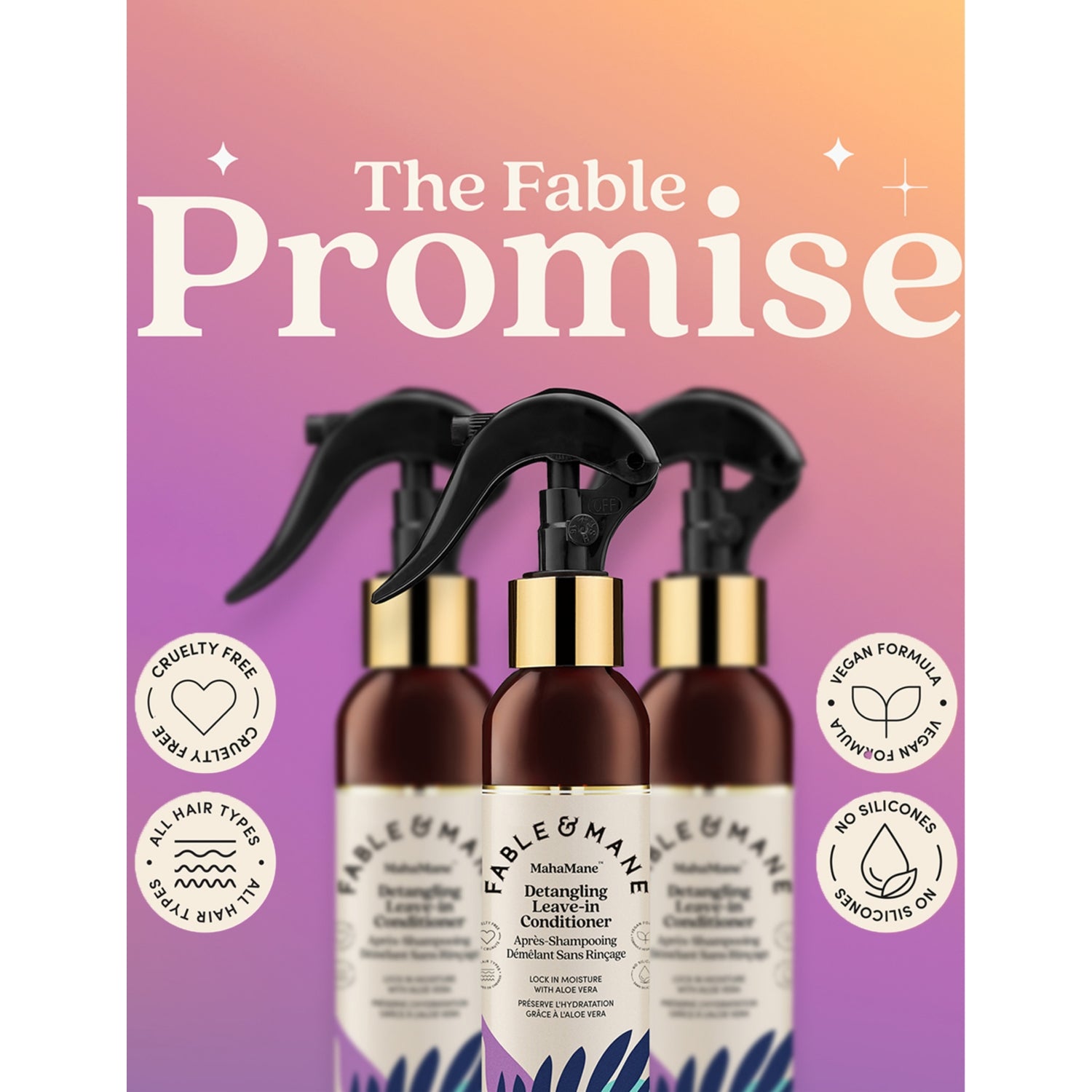 Fable & Mane MahaMane detangling leave-in conditioner 140ml, imported from the UK