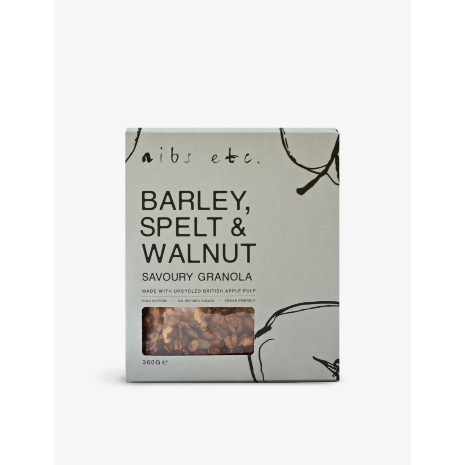nibs etc. barley spelt walnut granola 360g - British product