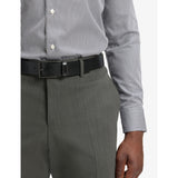 BOSS leather belt with branded buckle and adjustable fastening, UK version