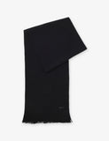 HUGO raschel-knit logo-embroidered wool scarf 170cm, imported from the UK
