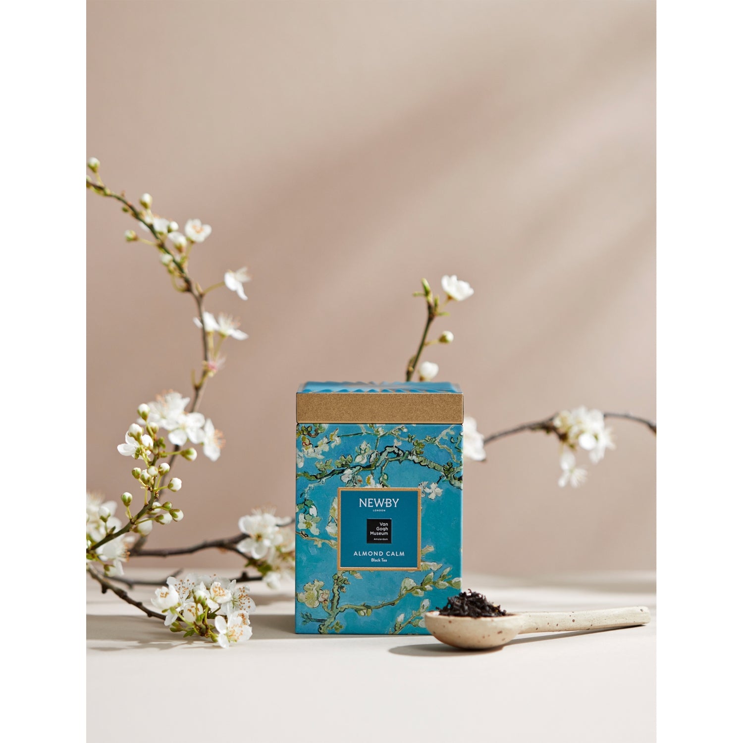 Newby Teas Almond Calm loose-leaf tea caddy 100g, UK version