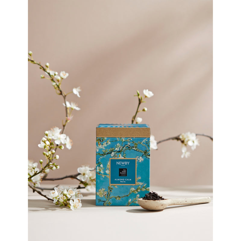 Newby Teas Almond Calm loose-leaf tea caddy 100g, UK version