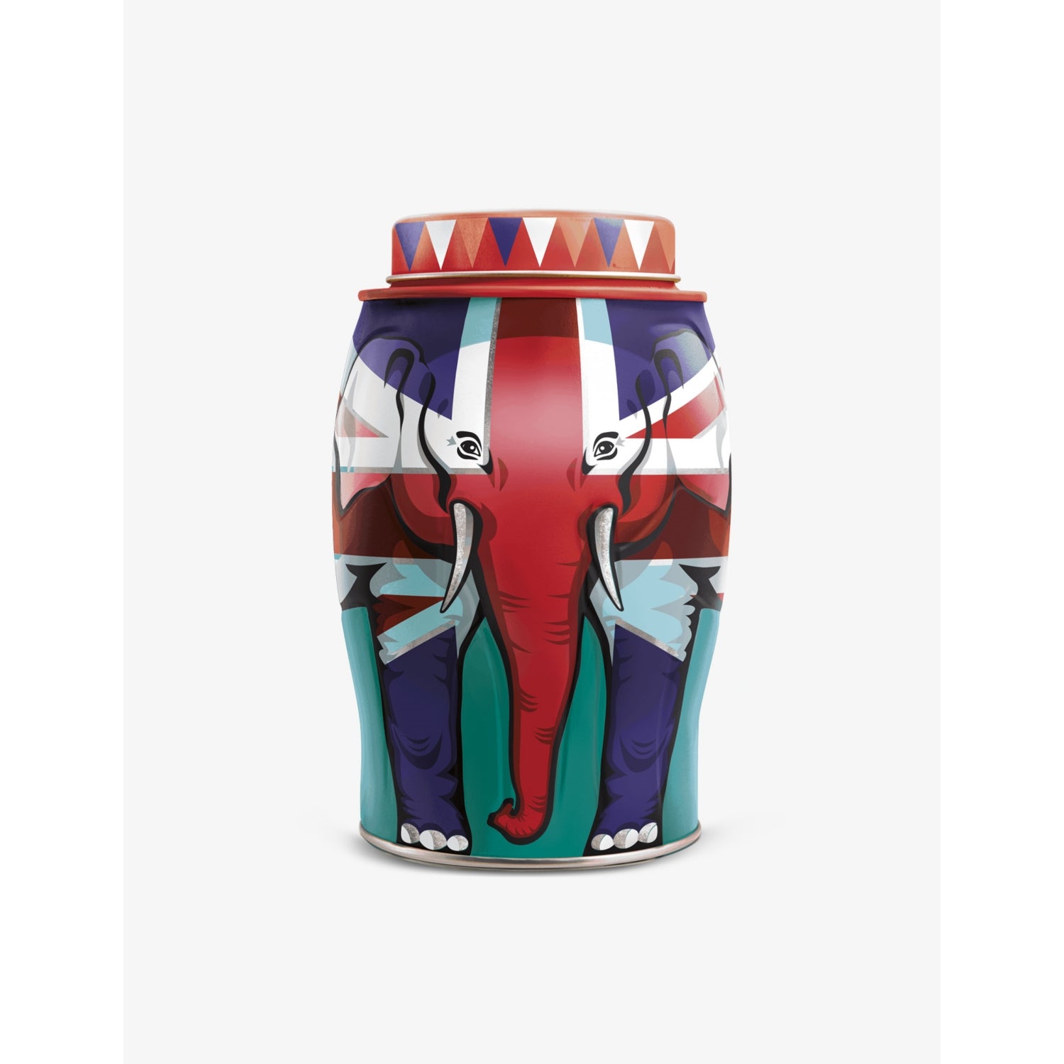 Williamson Tea Union Jack Elephant tea caddy tin of 40, UK version