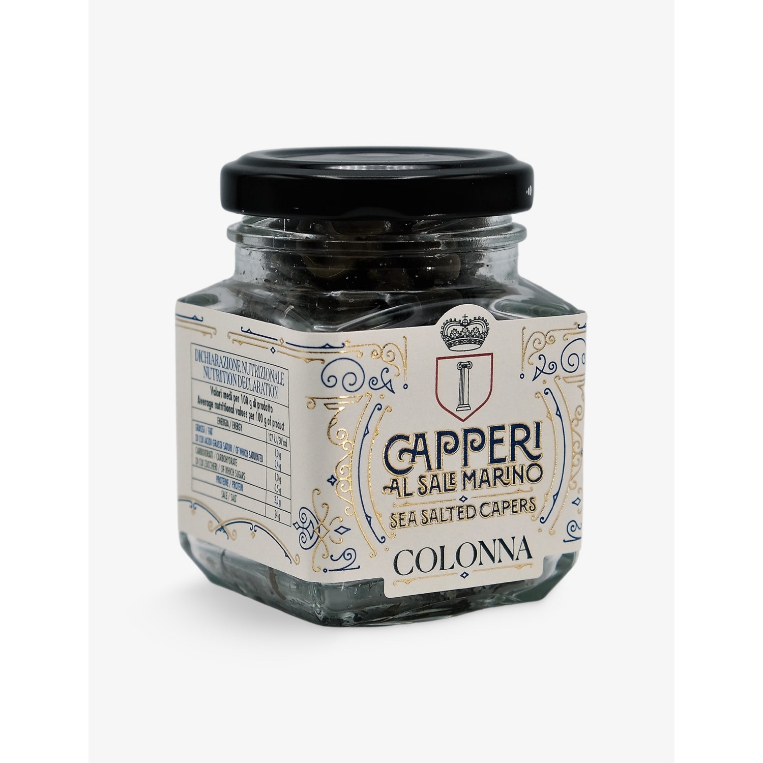 Colonna sea salted capers in a 65g jar (British brand)