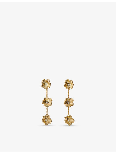 selfridges Maje Flower Crystal-Embellished Brass Earrings- Buy online at McGrocer