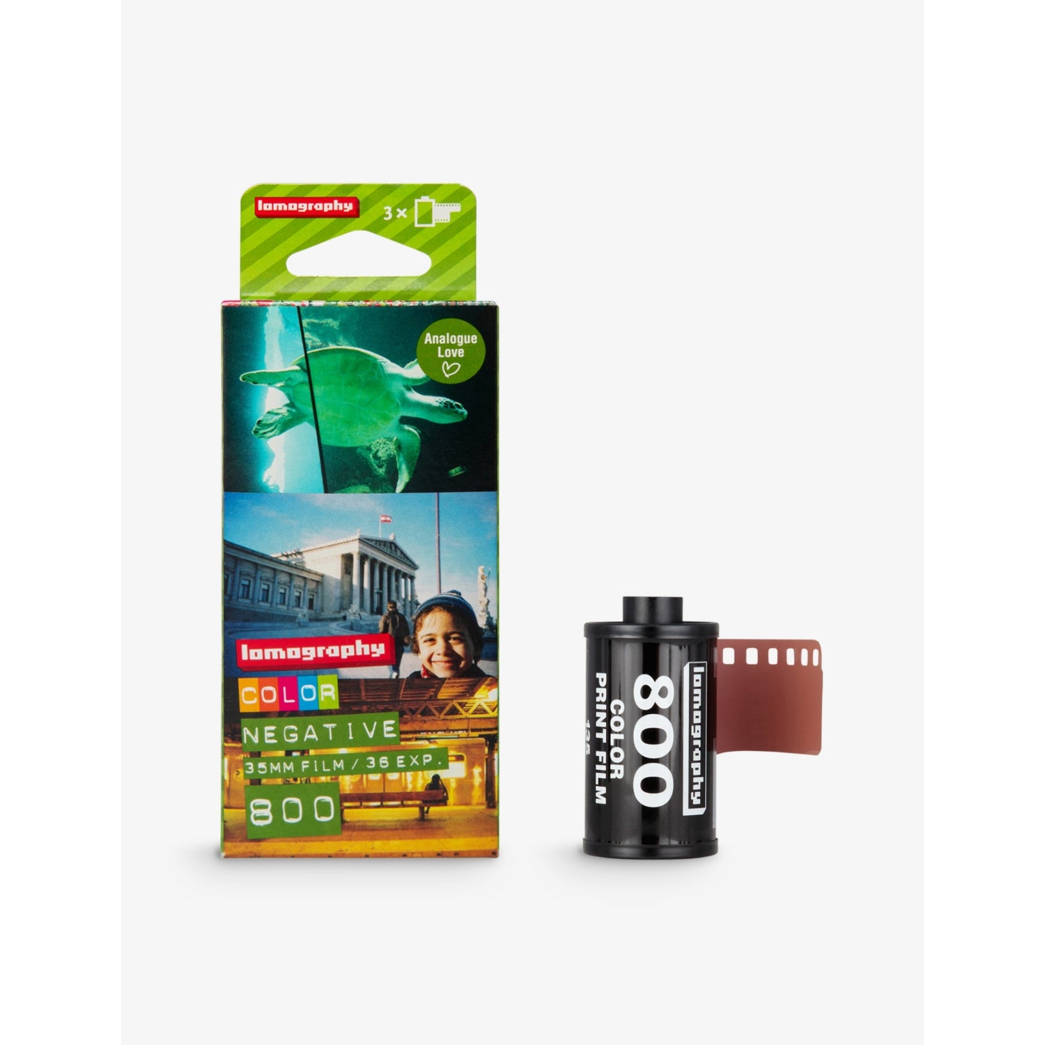 Lomography 35mm film ISO800 pack of three, imported from the UK