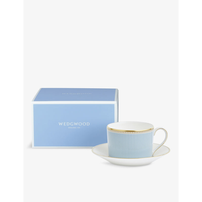 Wedgwood Helia bone china teacup and saucer set of two - British product
