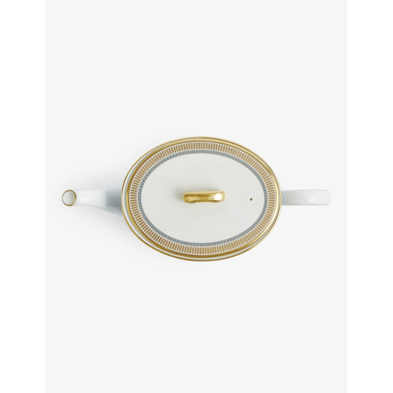 Wedgwood Helia stripe-pattern bone china teapot 11cm, imported from the UK