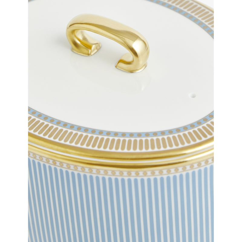 Wedgwood Helia stripe-pattern bone china teapot 11cm, imported from the UK