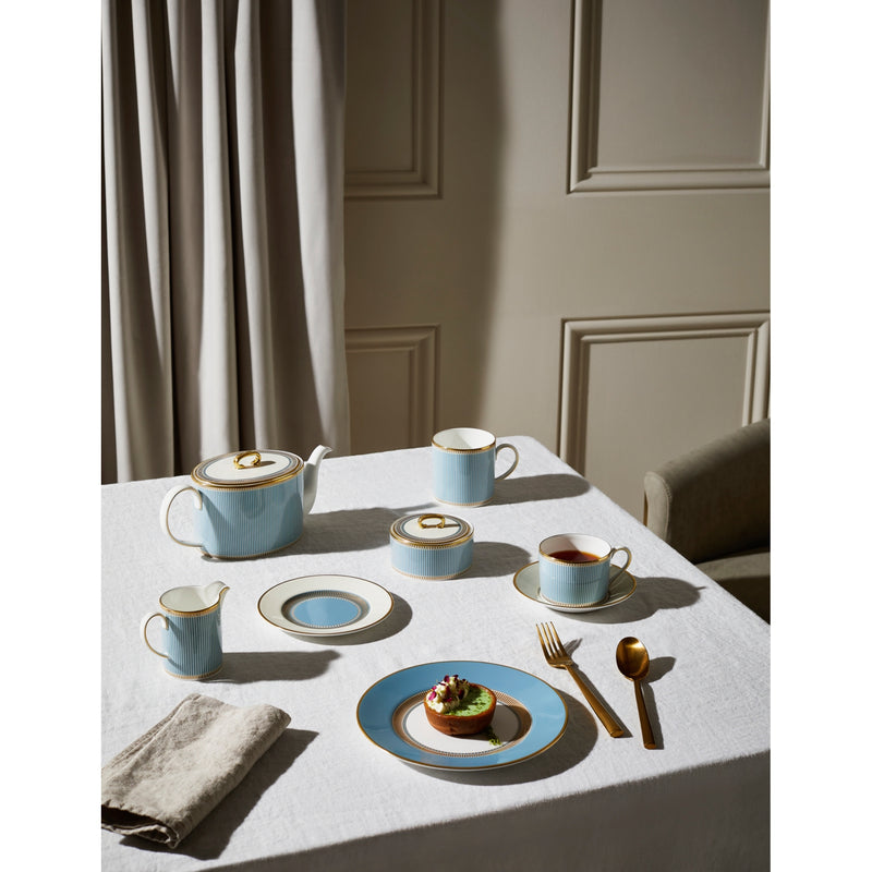 Wedgwood Helia stripe-pattern bone china teapot 11cm, imported from the UK