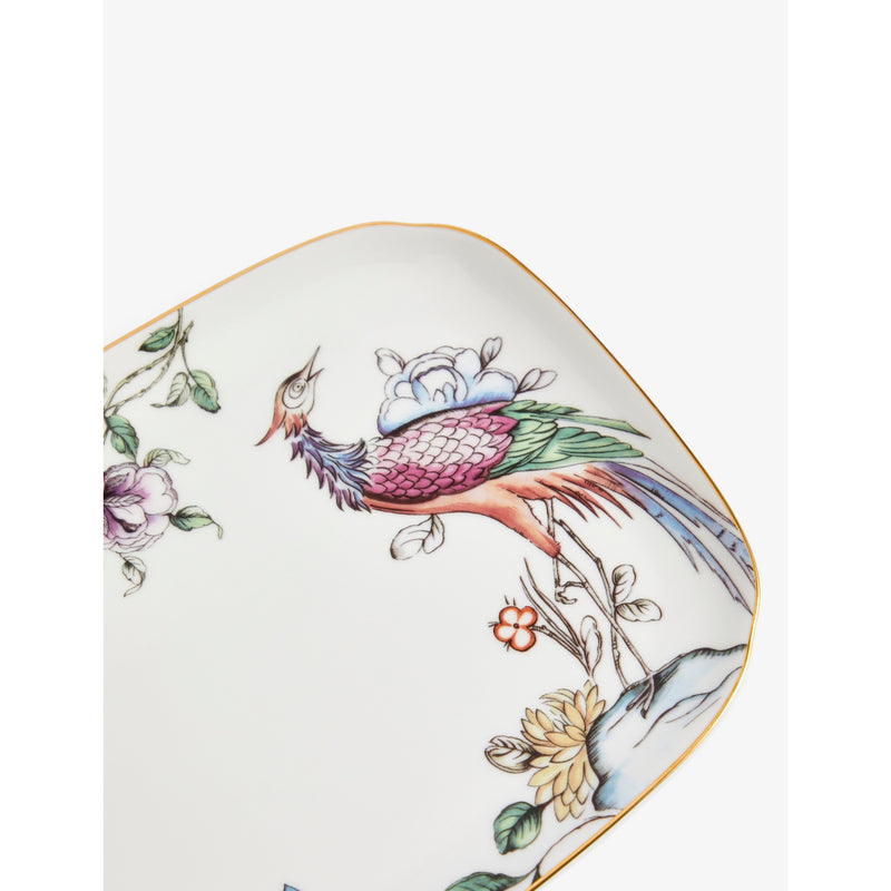 Wedgwood Fortune floral-motif bone-china tray 25cm, UK version