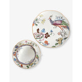 Wedgwood bone china set of three, fortune flowers crane motif, UK version