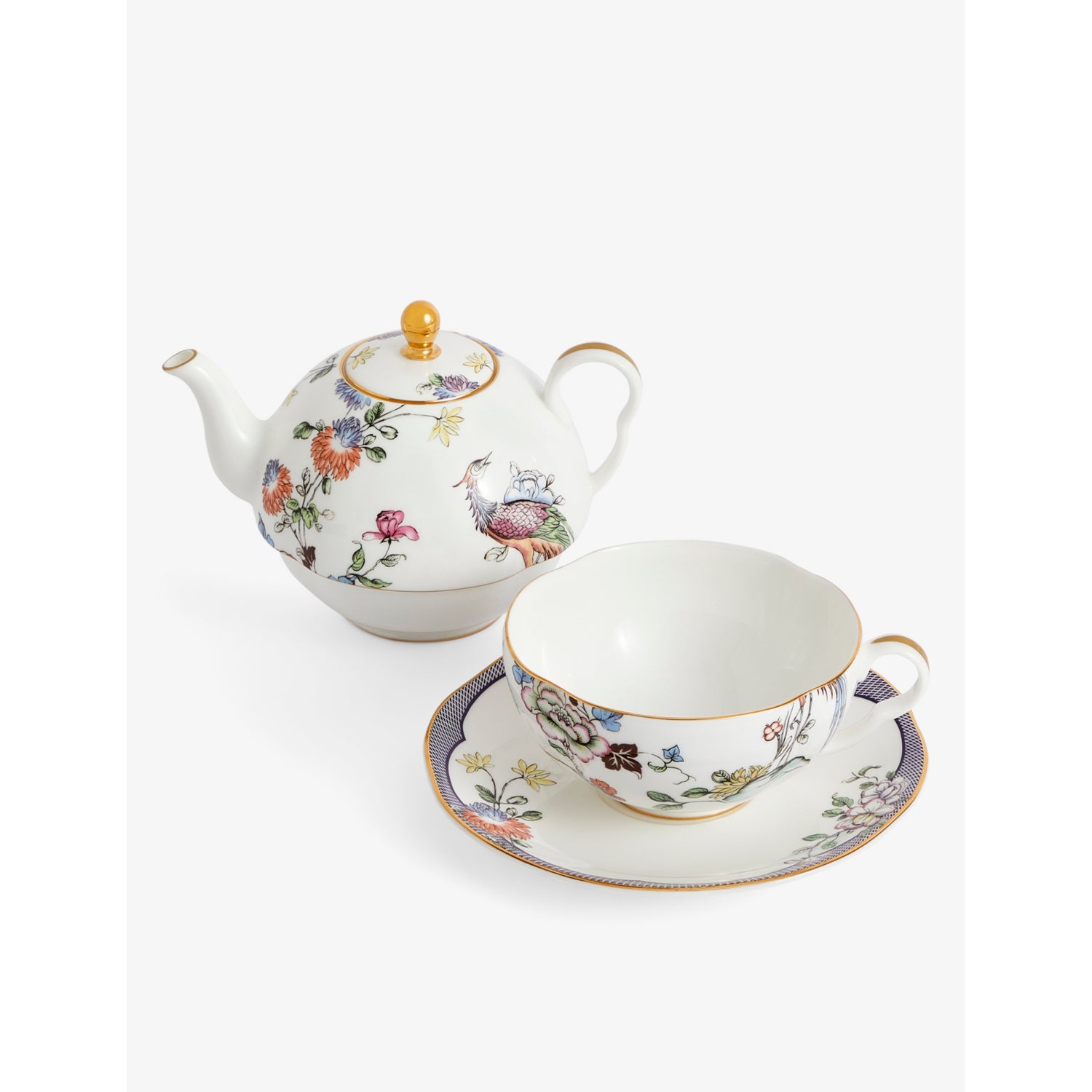 Wedgwood Fortune floral motif teapot set 554ml (British brand)