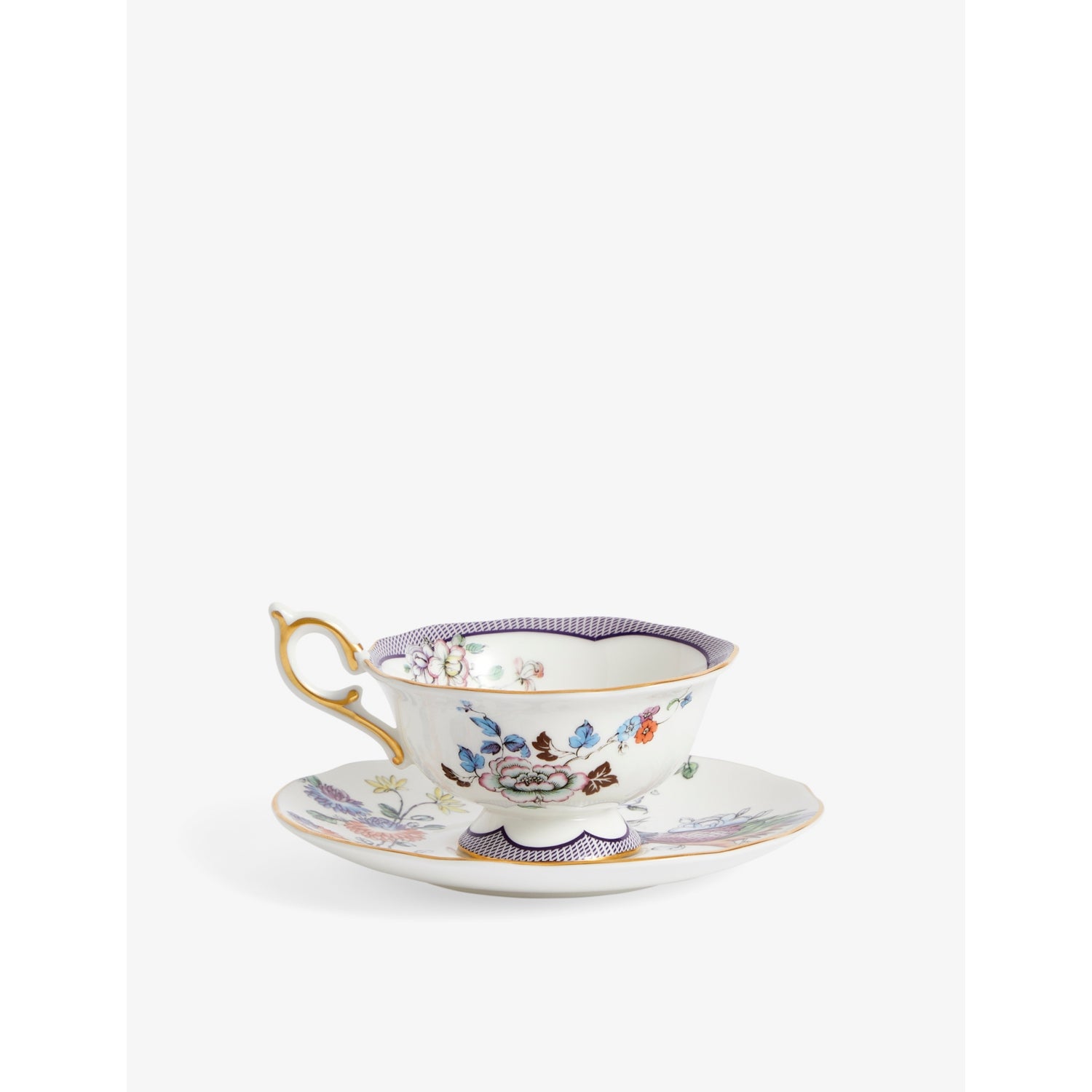 Wedgwood Fortune floral bone china teacup and saucer 150ml (British brand)
