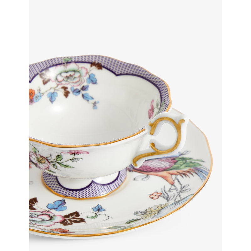 Wedgwood Fortune floral bone china teacup and saucer 150ml (British brand)