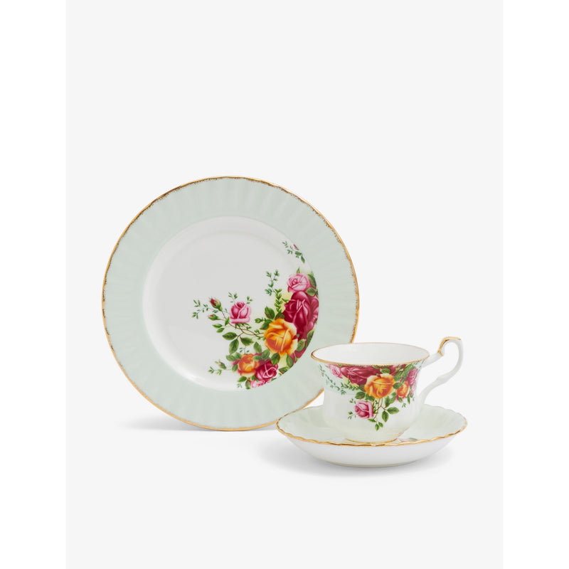 Royal Albert Old Country Roses bone china 3-piece tea set - British product