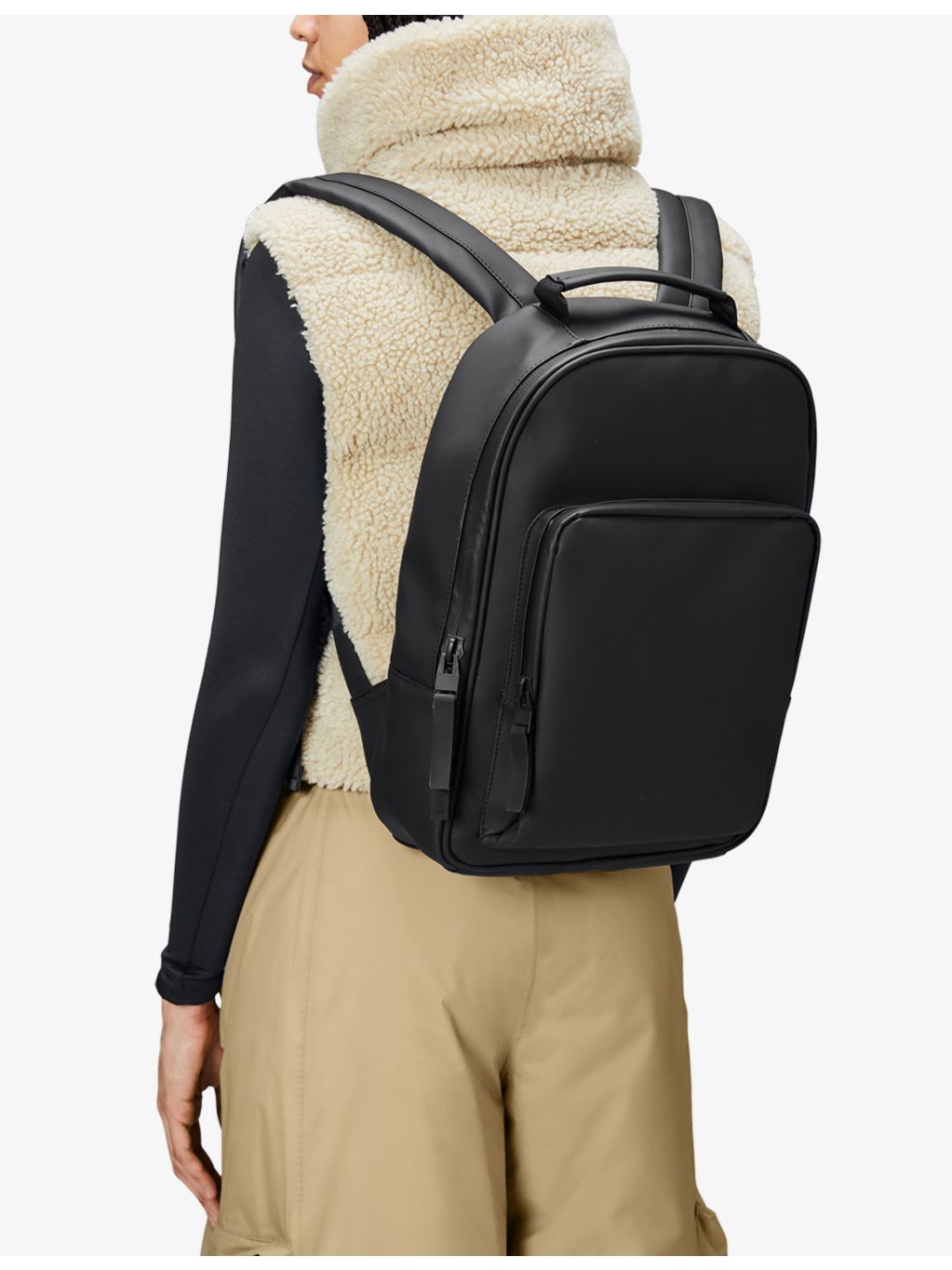 Rains coated-shell backpack with laptop sleeve, imported from the UK