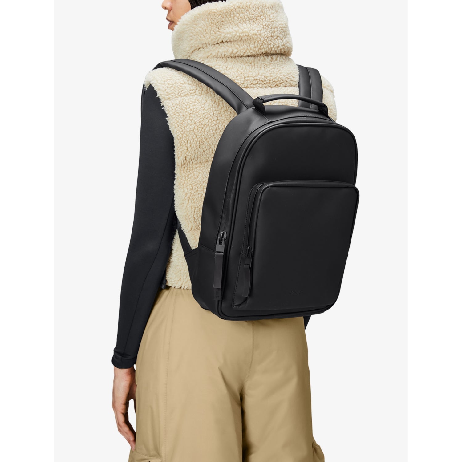 Rains coated-shell backpack with laptop sleeve, imported from the UK