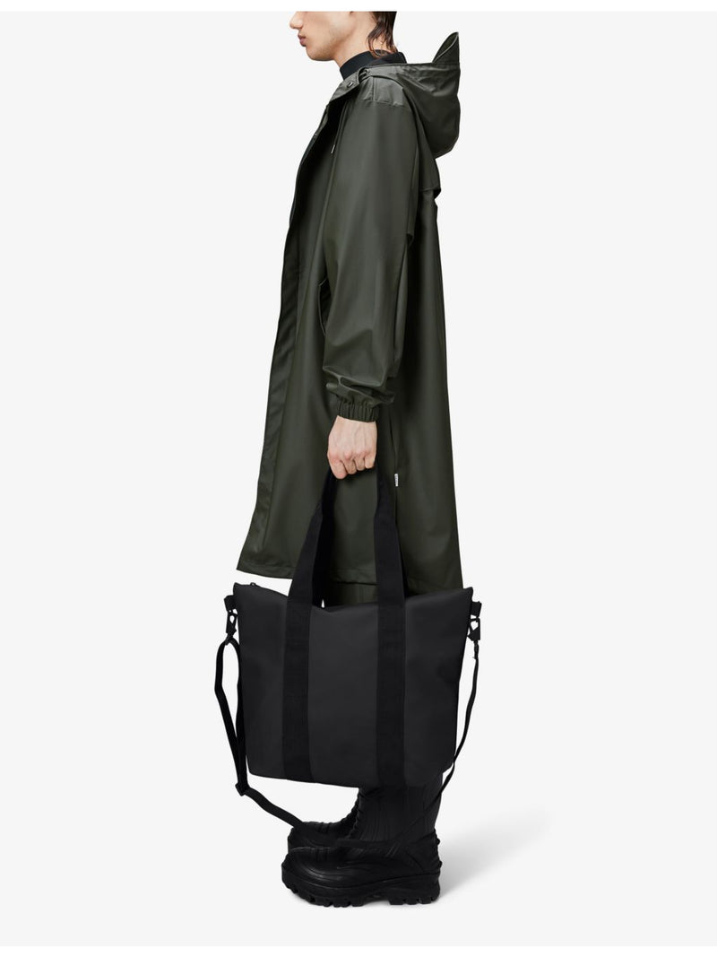Brand-tab waterproof coated-shell tote bag, UK version