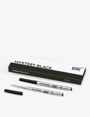Montblanc ballpoint pen refill set of two broad black ink - British product