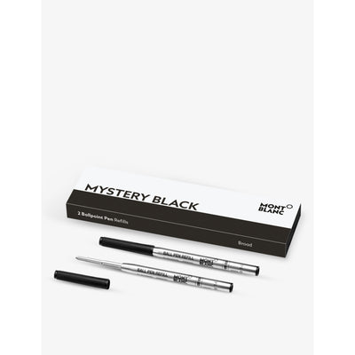 selfridges Montblanc Mystery Black Broad Ballpoint Pen Refills (Set of 2)- Buy online at McGrocer