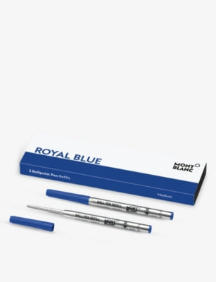 Montblanc ballpoint refills royal blue medium set of two - British product