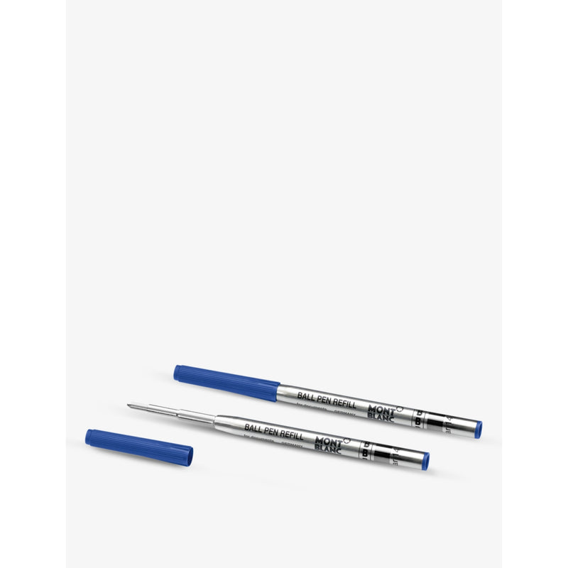 Montblanc royal blue broad ballpoint refills set of two (British brand)