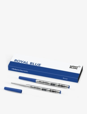 Montblanc royal blue broad ballpoint refills set of two (British brand)