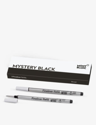 Montblanc black broad fineliner refills set of two (British brand)