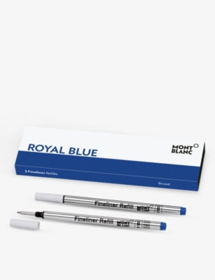 Montblanc fineliner pen refills royal blue broad set of two (British brand)