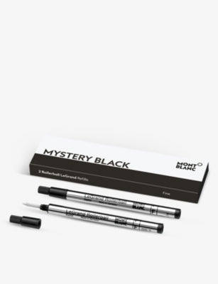 Montblanc LeGrand rollerball pen refills fine black ink set of two (British brand)
