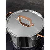 Zwilling 5-piece stainless steel cookware set contrasting handles, imported from the UK