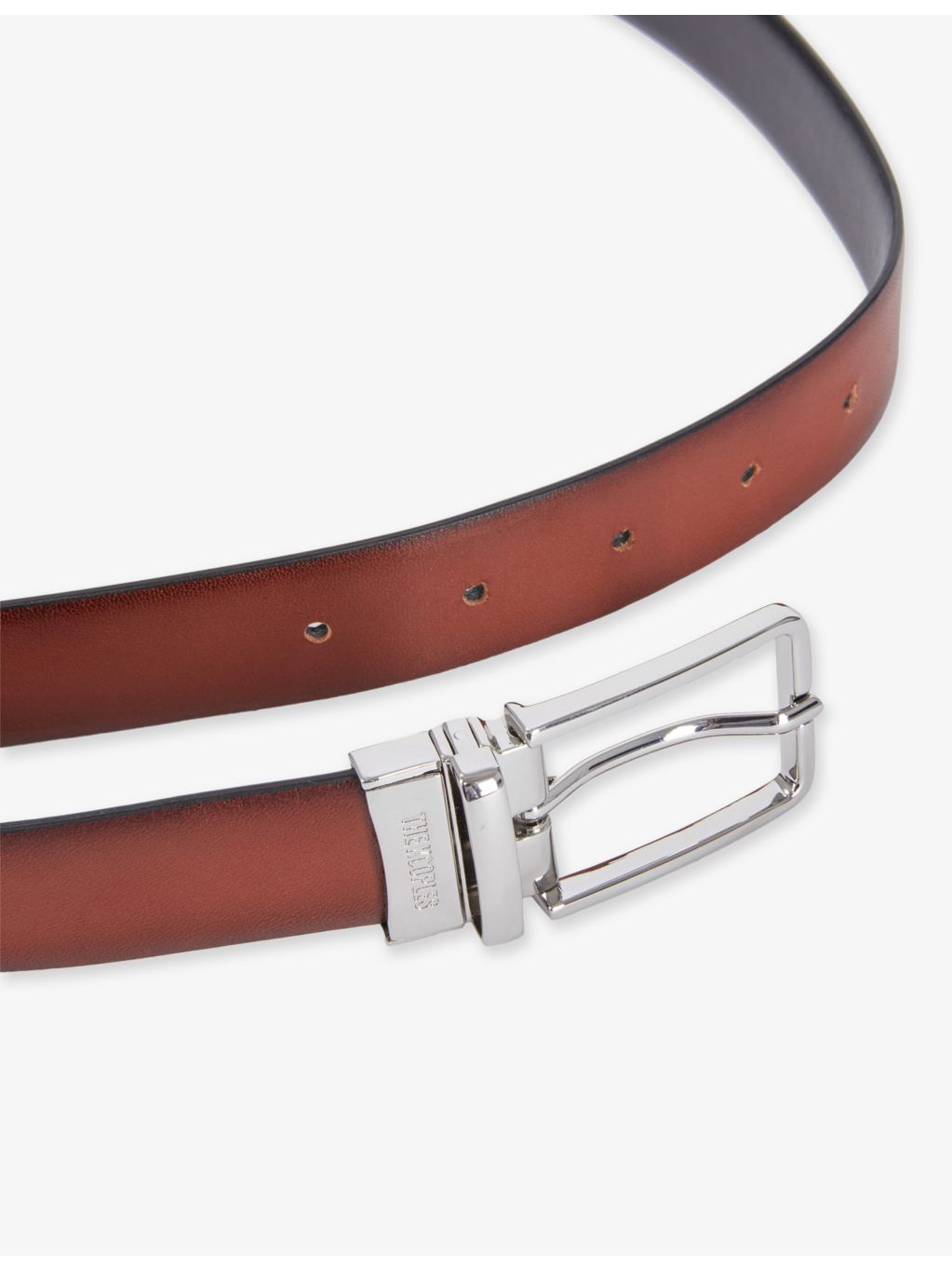 The Kooples logo-engraved buckle leather belt, UK version