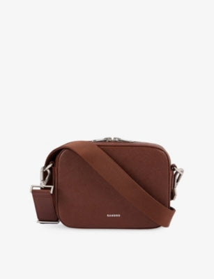 Sandro grained leather cross-body bag, imported from the UK