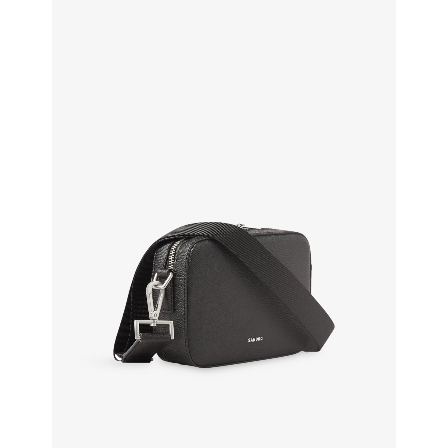 Sandro grained leather cross-body bag, imported from the UK
