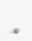St Christopher-embossed oxidised-finish sterling-silver ring - N