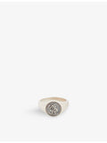 Serge Denimes sterling silver ring, St Christopher design, oxidised finish, imported from the UK