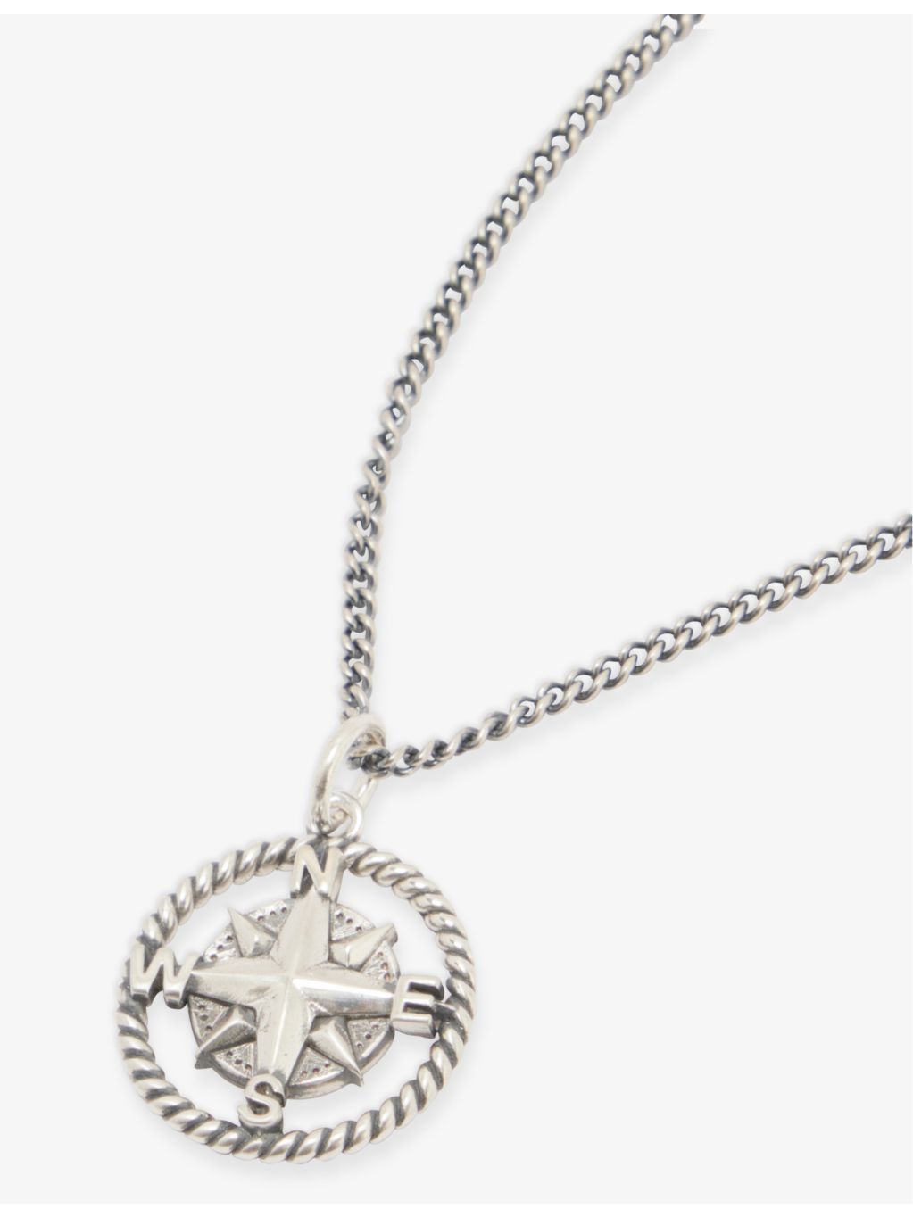 Serge DeNimes sterling silver compass pendant necklace, imported from the UK
