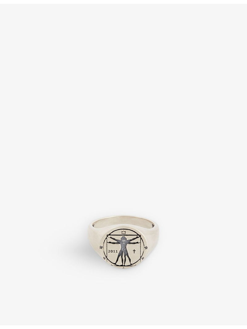 Serge Denimes Vitruvian engraved ring 2cm, UK version