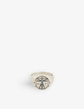 Serge Denimes Vitruvian Engraved Oxidised Finish Sterling Silver Ring 2cm