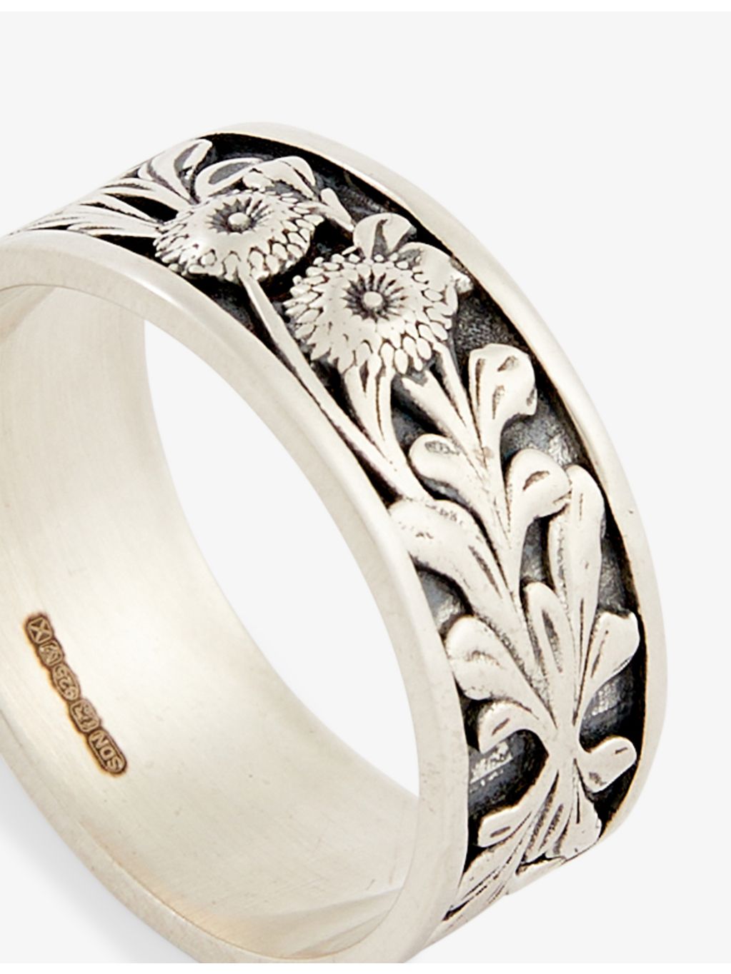 Serge Denimes Kabuto sterling silver ring with red cubic zirconia, British brand