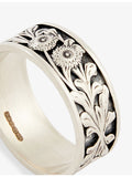 Serge Denimes Kabuto sterling silver ring with red cubic zirconia, British brand