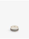 Serge Denimes geometric pattern oxidised silver ring 2cm, imported from the UK