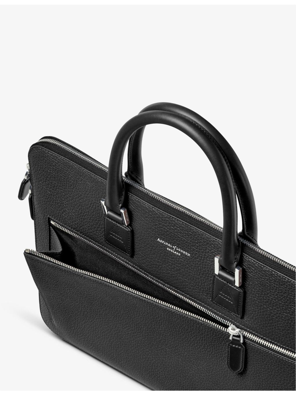 Aspinal of London Mount Street grained leather document case, UK version