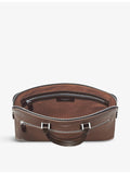 Aspinal of London logo-print grained-leather document case, imported from the UK