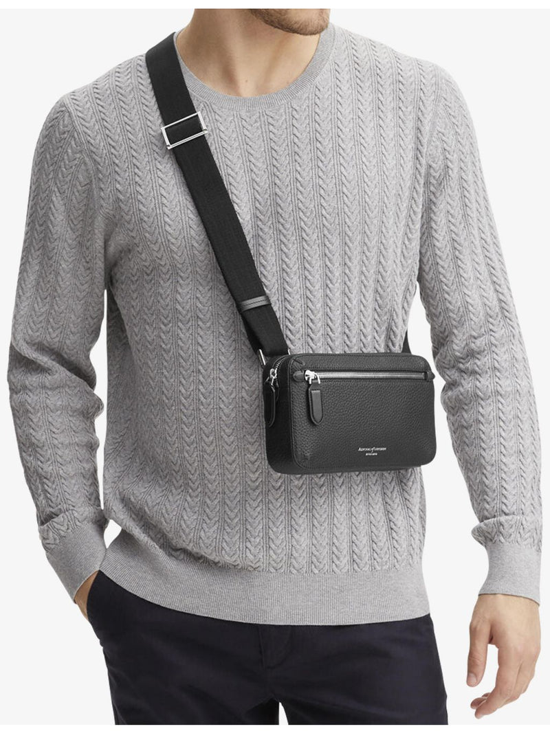 Aspinal of London Reporter grained-leather messenger bag (British brand)