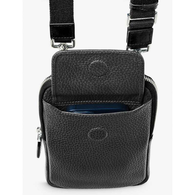 Aspinal of London grained leather crossbody phone case, imported from the UK