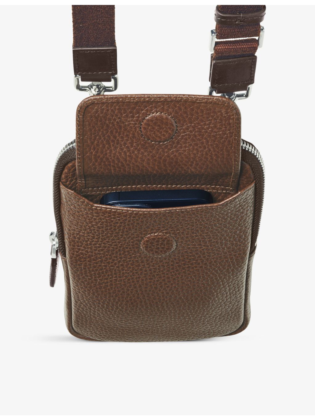 Aspinal of London Reporter leather phone case, imported from the UK